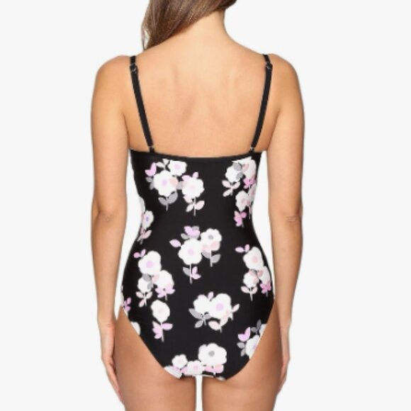 Kate Spade New York Women's Posey Grove Underwire One-Piece Black Swimsuit - Picture 2 of 5